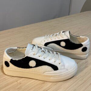 Soludos Women's Sneaker Platform Shoes Yin Yang Black & White Size 7